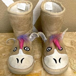 Toddler Unicorn Fuzzy Boots